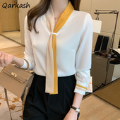Patchwork Bluze elegante Femei S-3XL Subțire, toate se potrivesc Social Business șifon Popular Cozyy Simplu Elegant Primăvară Moale Birou Nou