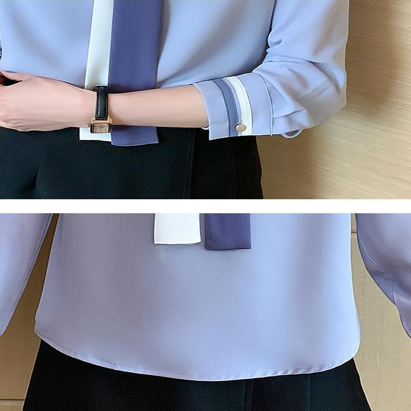 Patchwork Bluze elegante Femei S-3XL Subțire, toate se potrivesc Social Business șifon Popular Cozyy Simplu Elegant Primăvară Moale Birou Nou