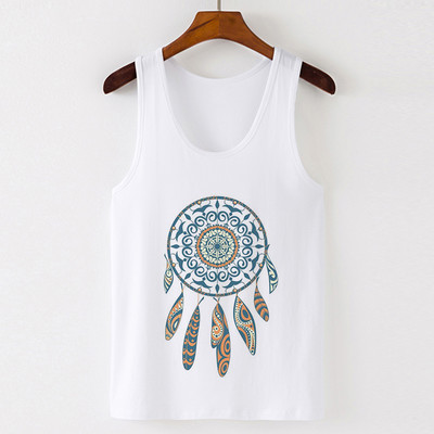 Vasaros Harajuku Vintažinių plunksnų Dreamcatcher Print Moteriški marškinėliai Laisvalaikio tipo liemenė be rankovių Gatvės drabužiai Moteriški marškinėliai