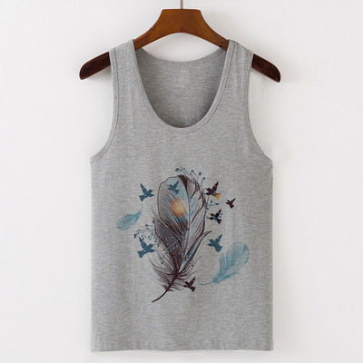 Vasaros Harajuku Vintažinių plunksnų Dreamcatcher Print Moteriški marškinėliai Laisvalaikio tipo liemenė be rankovių Gatvės drabužiai Moteriški marškinėliai