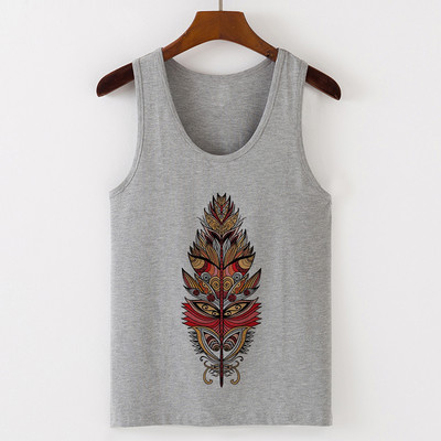 Vasaros Harajuku Vintažinių plunksnų Dreamcatcher Print Moteriški marškinėliai Laisvalaikio tipo liemenė be rankovių Gatvės drabužiai Moteriški marškinėliai