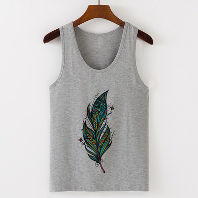 Vasaros Harajuku Vintažinių plunksnų Dreamcatcher Print Moteriški marškinėliai Laisvalaikio tipo liemenė be rankovių Gatvės drabužiai Moteriški marškinėliai