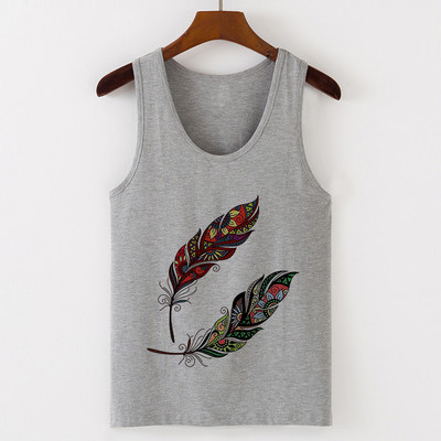 Vasaros Harajuku Vintažinių plunksnų Dreamcatcher Print Moteriški marškinėliai Laisvalaikio tipo liemenė be rankovių Gatvės drabužiai Moteriški marškinėliai