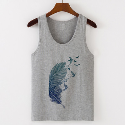 Vasaros Harajuku Vintažinių plunksnų Dreamcatcher Print Moteriški marškinėliai Laisvalaikio tipo liemenė be rankovių Gatvės drabužiai Moteriški marškinėliai