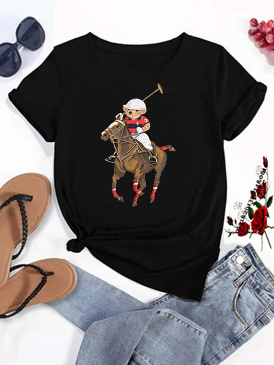 Καυτές εκπτώσεις Αστεία γυναικεία μπλουζάκια με πίντα με αρκουδάκι γκολφ Μόδα Καλοκαιρινή καθημερινή μπλούζα με κοντομάνικα μπλουζάκια Unisex Επώνυμα ανδρικά ρούχα