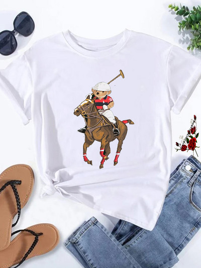 Καυτές εκπτώσεις Αστεία γυναικεία μπλουζάκια με πίντα με αρκουδάκι γκολφ Μόδα Καλοκαιρινή καθημερινή μπλούζα με κοντομάνικα μπλουζάκια Unisex Επώνυμα ανδρικά ρούχα