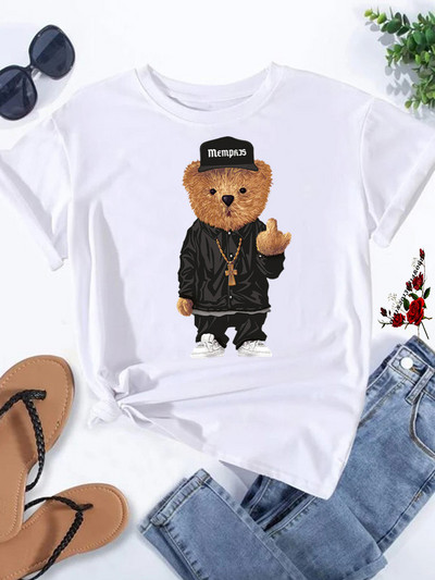 Καυτές εκπτώσεις Αστεία γυναικεία μπλουζάκια με πίντα με αρκουδάκι γκολφ Μόδα Καλοκαιρινή καθημερινή μπλούζα με κοντομάνικα μπλουζάκια Unisex Επώνυμα ανδρικά ρούχα