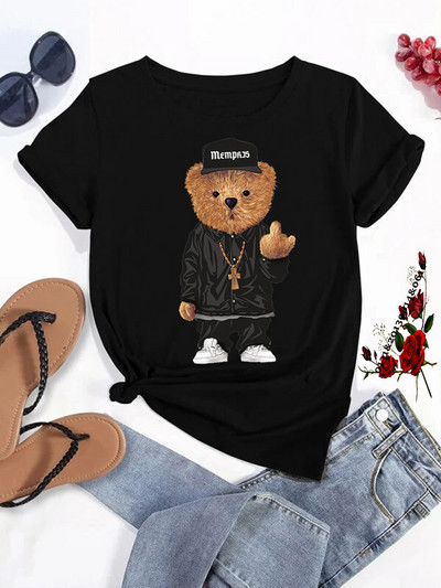 Καυτές εκπτώσεις Αστεία γυναικεία μπλουζάκια με πίντα με αρκουδάκι γκολφ Μόδα Καλοκαιρινή καθημερινή μπλούζα με κοντομάνικα μπλουζάκια Unisex Επώνυμα ανδρικά ρούχα