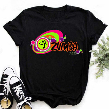 Μόδα Zumba Μαύρο μπλουζάκι Γυναικεία Ρούχα Γυμναστική Χορευτική Επιστολή Γραφικά μπλουζάκια Αθλητικά Γυμναστική Γυναικεία T-Shirt μπλουζάκια