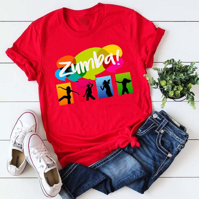 Tricou negru Zumba de modă Îmbrăcăminte pentru femei Fitness Dance Letter Tricou grafic Cămașă Sport Gimnastică Tricou pentru femei Topuri