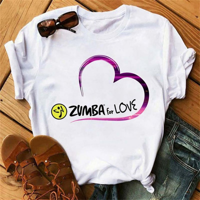 Tricou negru Zumba de modă Îmbrăcăminte pentru femei Fitness Dance Letter Tricou grafic Cămașă Sport Gimnastică Tricou pentru femei Topuri