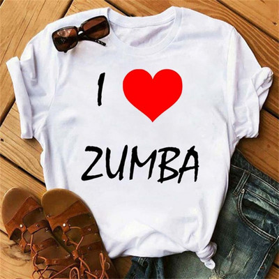 Tricou negru Zumba de modă Îmbrăcăminte pentru femei Fitness Dance Letter Tricou grafic Cămașă Sport Gimnastică Tricou pentru femei Topuri
