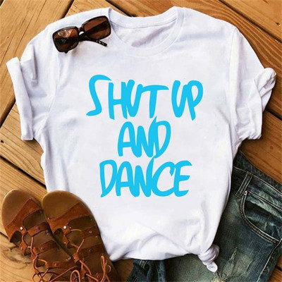 Tricou negru Zumba de modă Îmbrăcăminte pentru femei Fitness Dance Letter Tricou grafic Cămașă Sport Gimnastică Tricou pentru femei Topuri