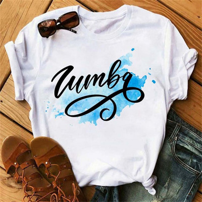 Tricou negru Zumba de modă Îmbrăcăminte pentru femei Fitness Dance Letter Tricou grafic Cămașă Sport Gimnastică Tricou pentru femei Topuri