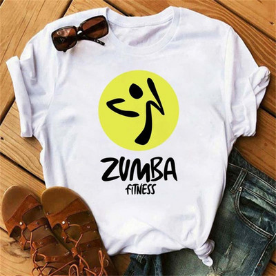 Tricou negru Zumba de modă Îmbrăcăminte pentru femei Fitness Dance Letter Tricou grafic Cămașă Sport Gimnastică Tricou pentru femei Topuri