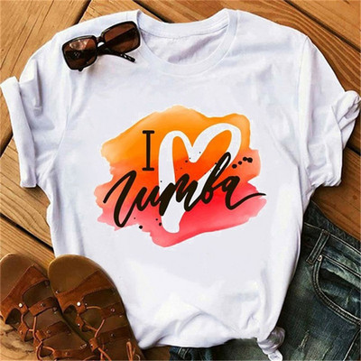 Tricou negru Zumba de modă Îmbrăcăminte pentru femei Fitness Dance Letter Tricou grafic Cămașă Sport Gimnastică Tricou pentru femei Topuri