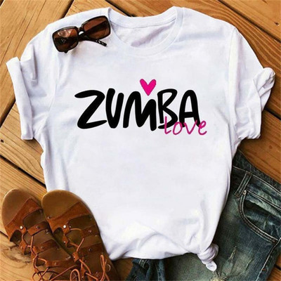 Tricou negru Zumba de modă Îmbrăcăminte pentru femei Fitness Dance Letter Tricou grafic Cămașă Sport Gimnastică Tricou pentru femei Topuri