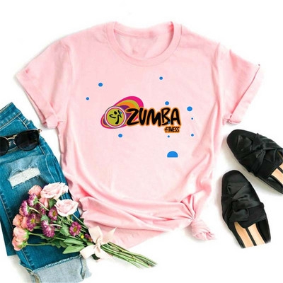 Tricou negru Zumba de modă Îmbrăcăminte pentru femei Fitness Dance Letter Tricou grafic Cămașă Sport Gimnastică Tricou pentru femei Topuri