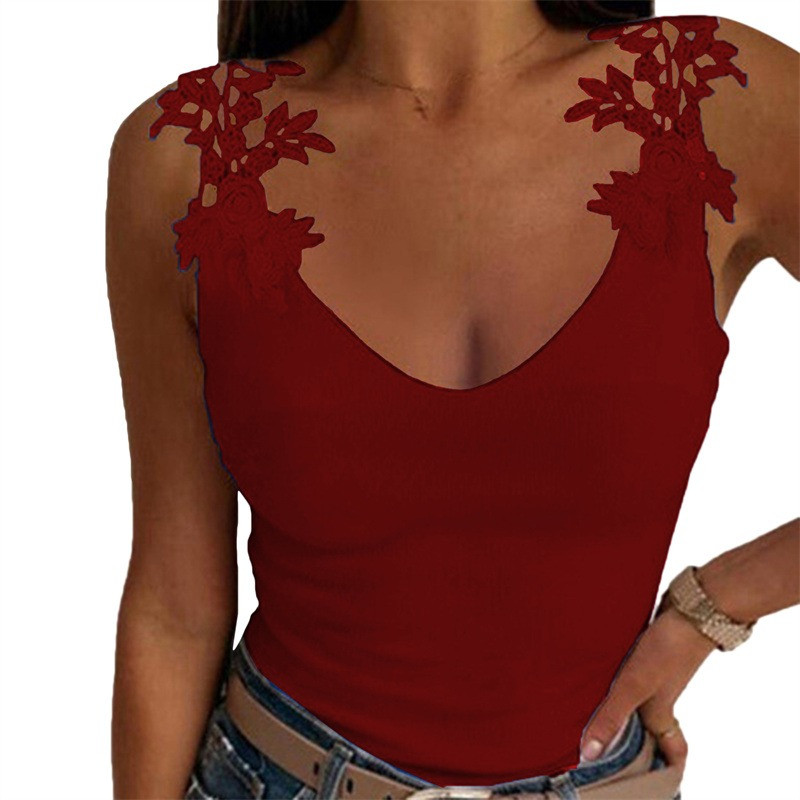 Naiste 2023. aasta suvetopp, varrukateta pitsiline topp Seksikas naiste T-särk, vestiga manteltopid Naiste vestiga topid valged mustad naiste