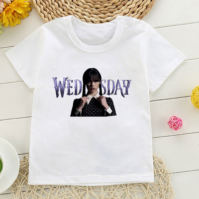 Tricou cu desene animate Wednesday Addams Tricou pentru copii I Hate People Haine Copil Fata Baiat Nevermore Academy Tricou Bebeluș Casual Top