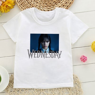 Tricou cu desene animate Wednesday Addams Tricou pentru copii I Hate People Haine Copil Fata Baiat Nevermore Academy Tricou Bebeluș Casual Top