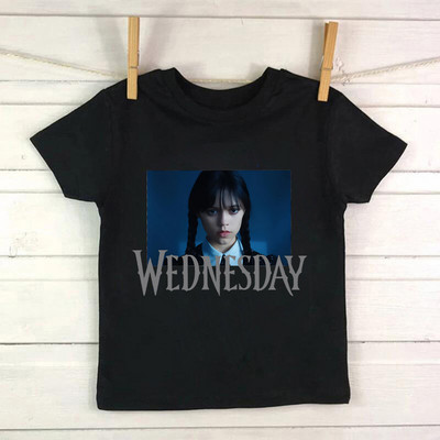 Tricou cu desene animate Wednesday Addams Tricou pentru copii I Hate People Haine Copil Fata Baiat Nevermore Academy Tricou Bebeluș Casual Top