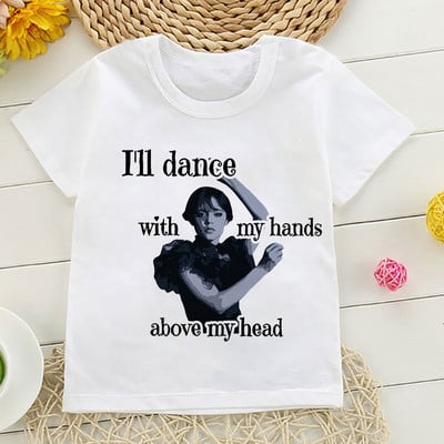 Tricou cu desene animate Wednesday Addams Tricou pentru copii I Hate People Haine Copil Fata Baiat Nevermore Academy Tricou Bebeluș Casual Top