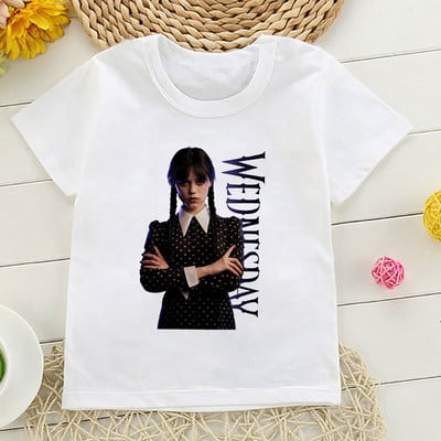 Tricou cu desene animate Wednesday Addams Tricou pentru copii I Hate People Haine Copil Fata Baiat Nevermore Academy Tricou Bebeluș Casual Top