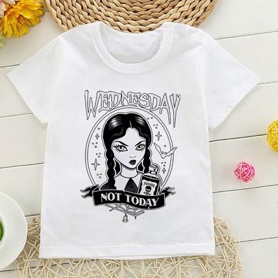 Tricou cu desene animate Wednesday Addams Tricou pentru copii I Hate People Haine Copil Fata Baiat Nevermore Academy Tricou Bebeluș Casual Top