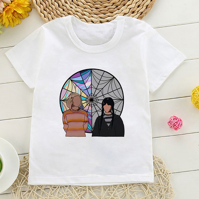Tricou cu desene animate Wednesday Addams Tricou pentru copii I Hate People Haine Copil Fata Baiat Nevermore Academy Tricou Bebeluș Casual Top