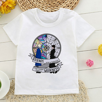 Tricou cu desene animate Wednesday Addams Tricou pentru copii I Hate People Haine Copil Fata Baiat Nevermore Academy Tricou Bebeluș Casual Top