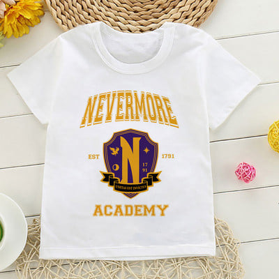 Tricou cu desene animate Wednesday Addams Tricou pentru copii I Hate People Haine Copil Fata Baiat Nevermore Academy Tricou Bebeluș Casual Top