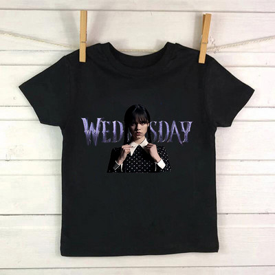 Tricou cu desene animate Wednesday Addams Tricou pentru copii I Hate People Haine Copil Fata Baiat Nevermore Academy Tricou Bebeluș Casual Top