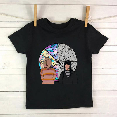 Tricou cu desene animate Wednesday Addams Tricou pentru copii I Hate People Haine Copil Fata Baiat Nevermore Academy Tricou Bebeluș Casual Top