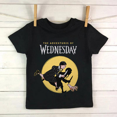Tricou cu desene animate Wednesday Addams Tricou pentru copii I Hate People Haine Copil Fata Baiat Nevermore Academy Tricou Bebeluș Casual Top