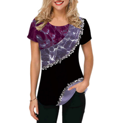 Îmbrăcăminte de lux nouă pentru femei Îmbrăcăminte de vară Tricouri 3d cu imprimare cu trandafiri Tricouri pentru fete Îmbrăcăminte de stradă cu gâtul O Îmbrăcăminte supradimensionată Laides 2023