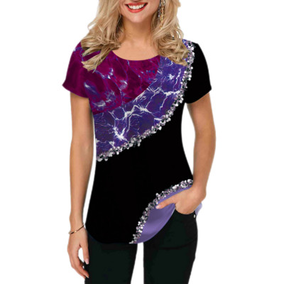 Îmbrăcăminte de lux nouă pentru femei Îmbrăcăminte de vară Tricouri 3d cu imprimare cu trandafiri Tricouri pentru fete Îmbrăcăminte de stradă cu gâtul O Îmbrăcăminte supradimensionată Laides 2023