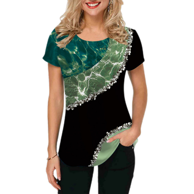 Îmbrăcăminte de lux nouă pentru femei Îmbrăcăminte de vară Tricouri 3d cu imprimare cu trandafiri Tricouri pentru fete Îmbrăcăminte de stradă cu gâtul O Îmbrăcăminte supradimensionată Laides 2023