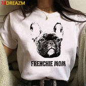 Γαλλικό μπουλντόγκ καλοκαιρινό μπλουζάκι γυναικείο λευκό μπλουζάκι kawaii 2021 top tees streetwear harajuku
