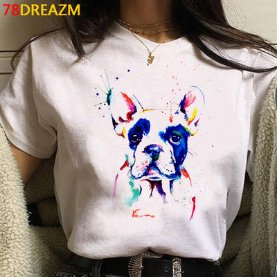 Γαλλικό μπουλντόγκ καλοκαιρινό μπλουζάκι γυναικείο λευκό μπλουζάκι kawaii 2021 top tees streetwear harajuku