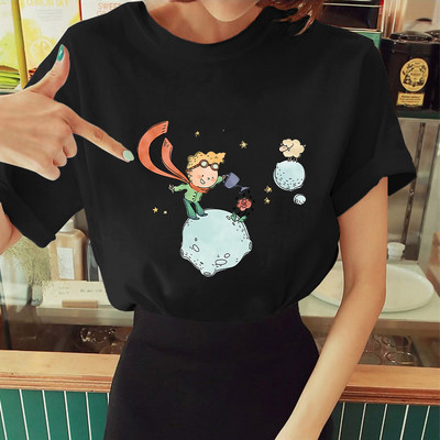 Little Prince Graphic Ženska majica kratkih rukava Ljeto 2022 Littled Princes Graphic Košulje O-izrez Majice kratkih rukava