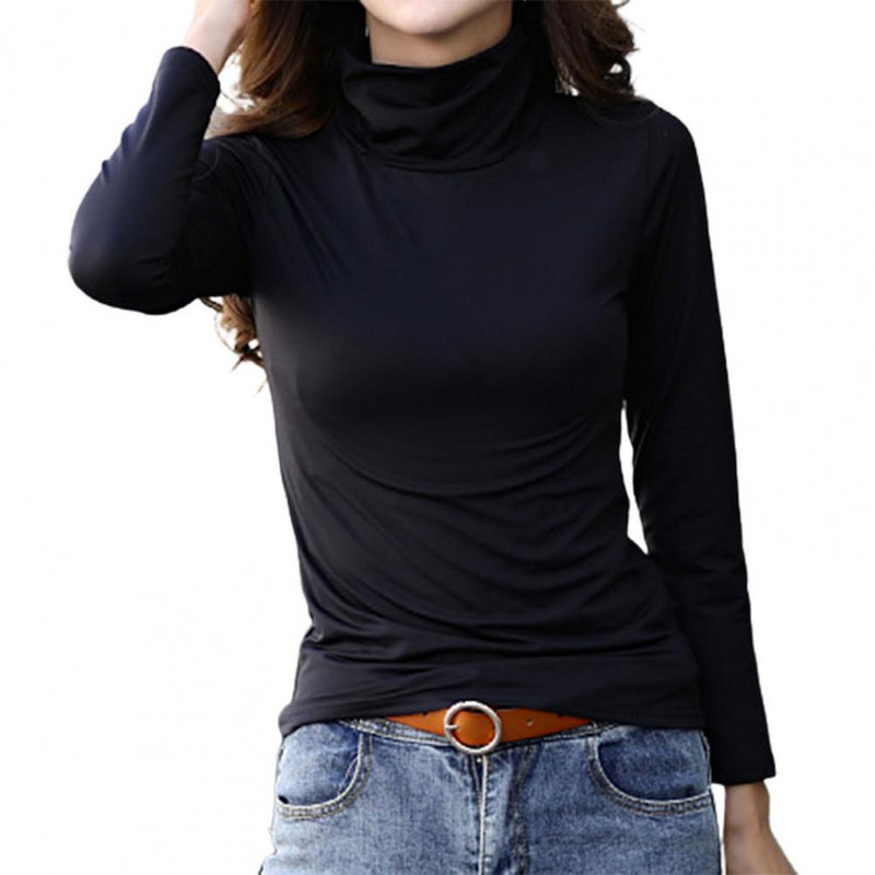 2021-es őszi alaping női blúz, termikus egyszínű, magas gallérú pulóverek vékony plüss vékony női blúzok felső