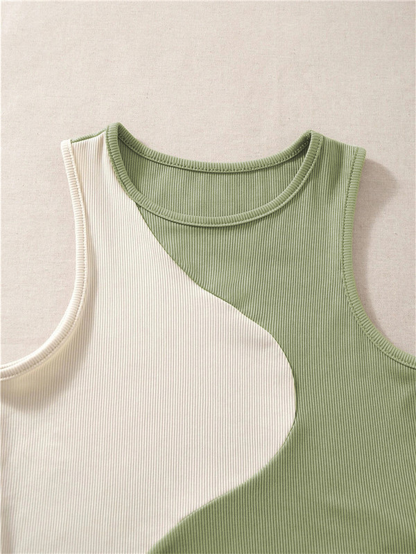 Tricou drăguț pentru femei, în stil preppy, mozaic, de vară, cu decolteu, fără mâneci, bodycon, crop tops, haine Y2K, îmbrăcăminte de stradă, vestă pentru bebeluși