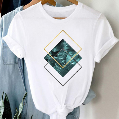 Nova modna ženska majica majica s geometrijskim ispisom srca Ženske ženske ležerne majice kratkih rukava s O-izrezom Ženska slatka smiješna majica