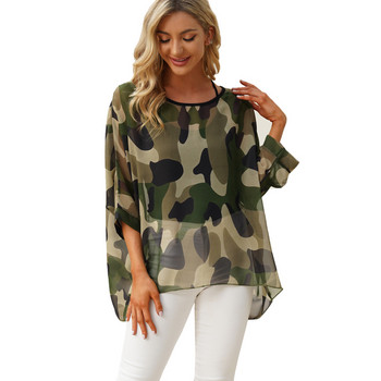 Γυναικείες μπλούζες BHflutter Plus Size 2019 Νέο στυλ Batwing Casual καλοκαιρινό πουκάμισο μπλούζα Γυναικείο Boho σιφόν πουκάμισα μπλουζάκια Chemise Femme