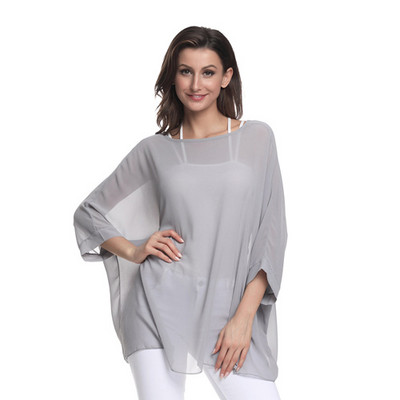 Γυναικείες μπλούζες BHflutter Plus Size 2019 Νέο στυλ Batwing Casual καλοκαιρινό πουκάμισο μπλούζα Γυναικείο Boho σιφόν πουκάμισα μπλουζάκια Chemise Femme