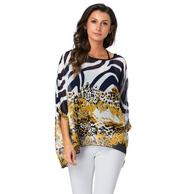 Γυναικείες μπλούζες BHflutter Plus Size 2019 Νέο στυλ Batwing Casual καλοκαιρινό πουκάμισο μπλούζα Γυναικείο Boho σιφόν πουκάμισα μπλουζάκια Chemise Femme