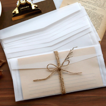 15 τμχ θειικό οξύ χαρτί συσκευασίας Προσκλητήριο γάμου Διαφανής φάκελος Vintage κενοί ημιδιαφανείς φάκελοι