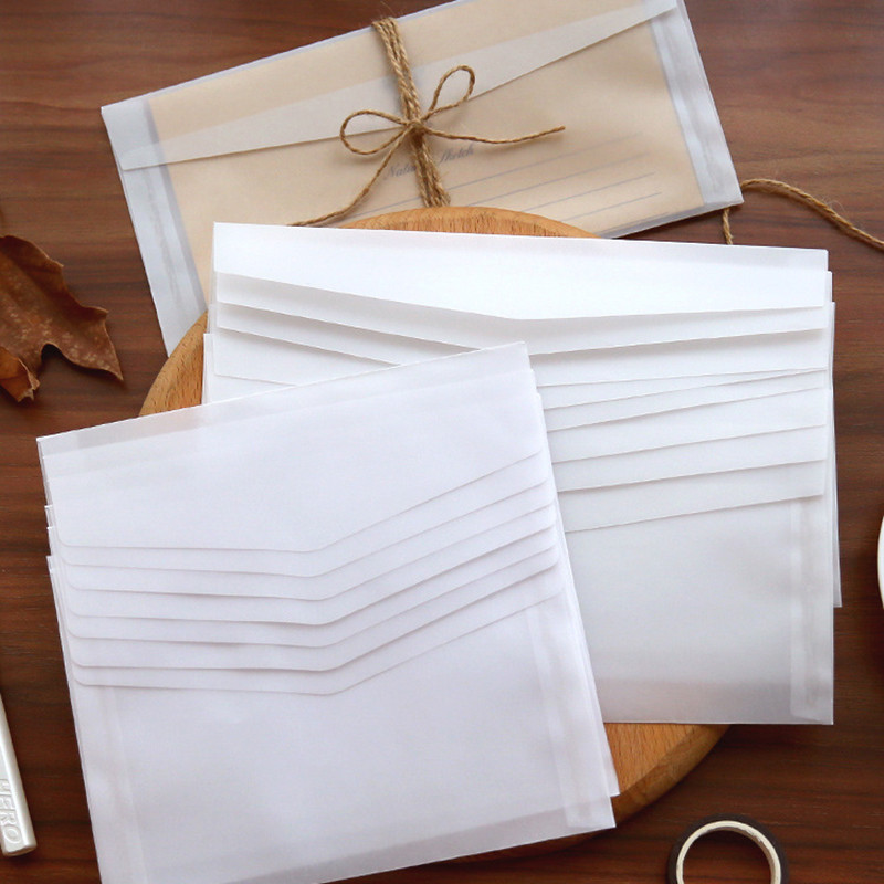 Papirnato pakiranje od 15 komada sumporne kiseline Pozivnica za vjenčanje Prozirna omotnica Vintage prazne prozirne omotnice