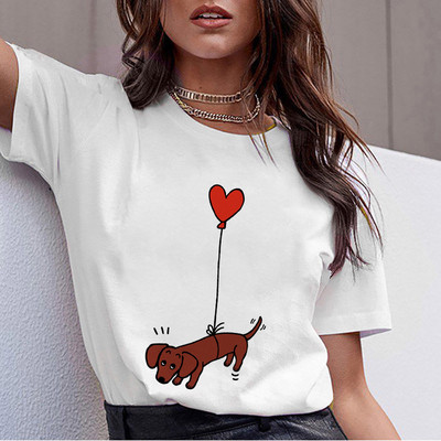 Smiješna majica kratkih rukava jazavčar, mops Teckel, Ljeto 2021., žene Harajuku, slatka majica s psima, majica kratkih rukava Pit Bull, ženske majice